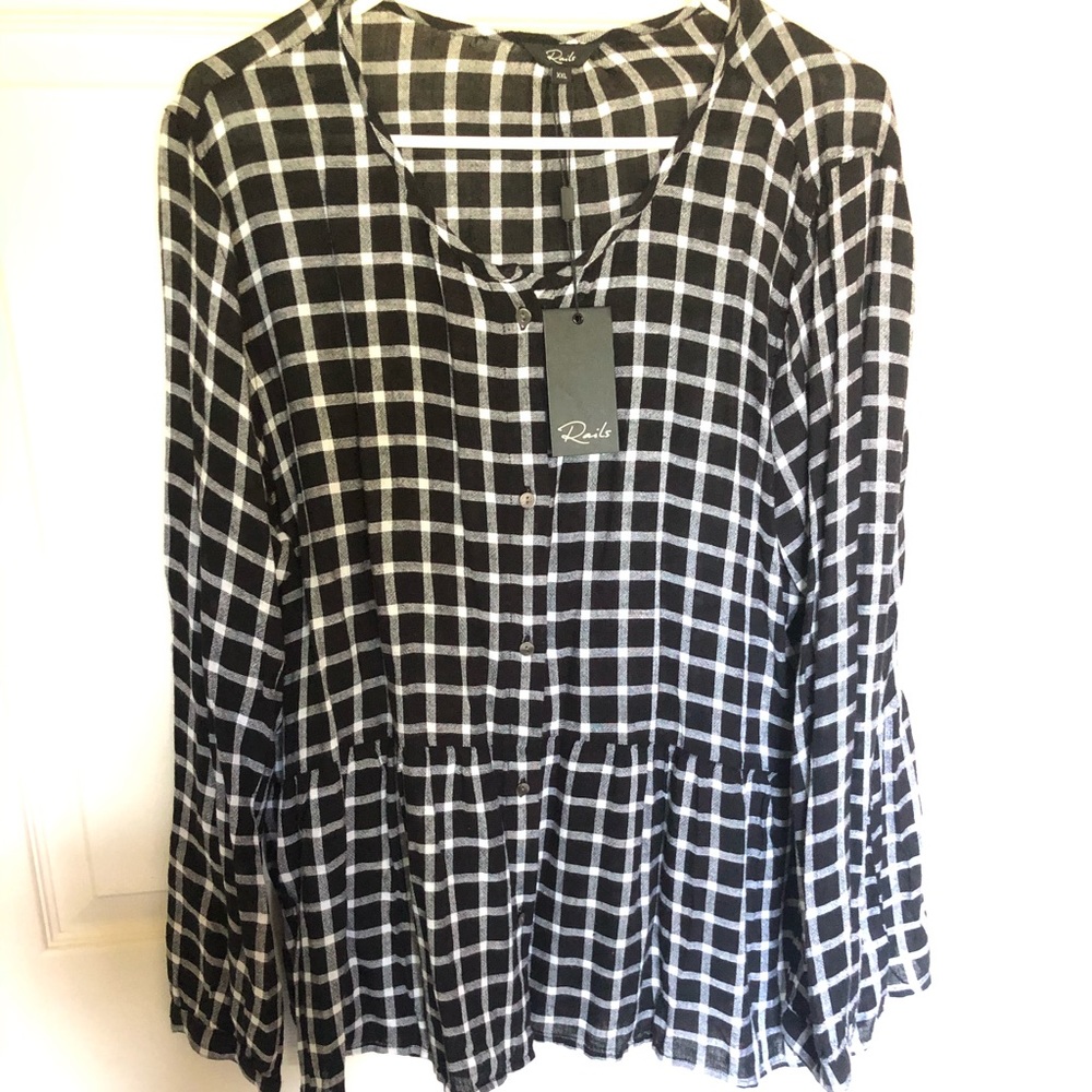 Rails peplum button up top